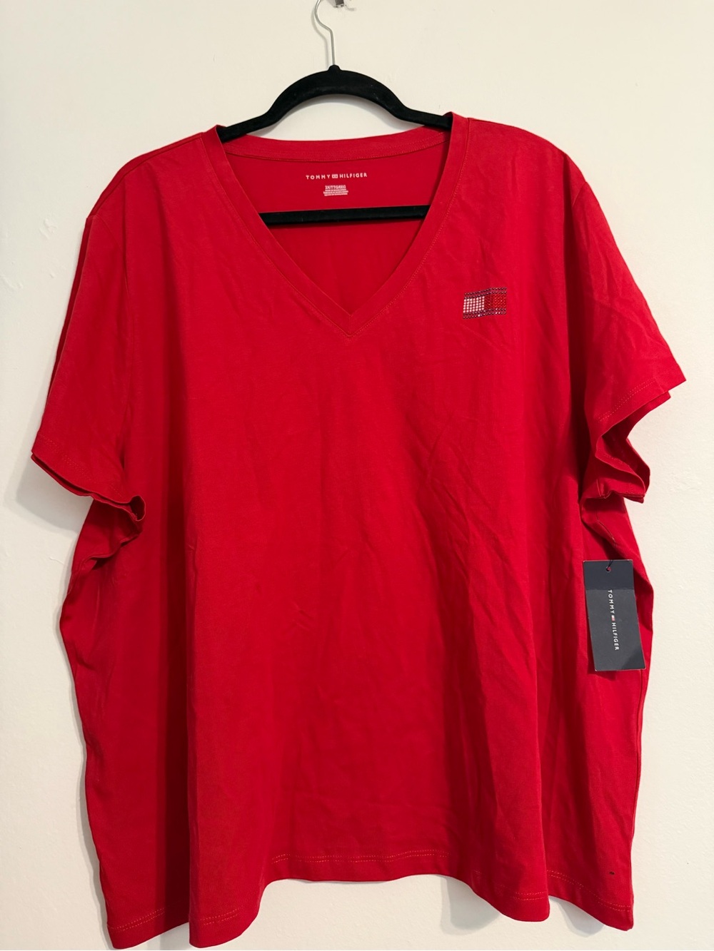 Tommy Hilfiger Red V-Neck Tee